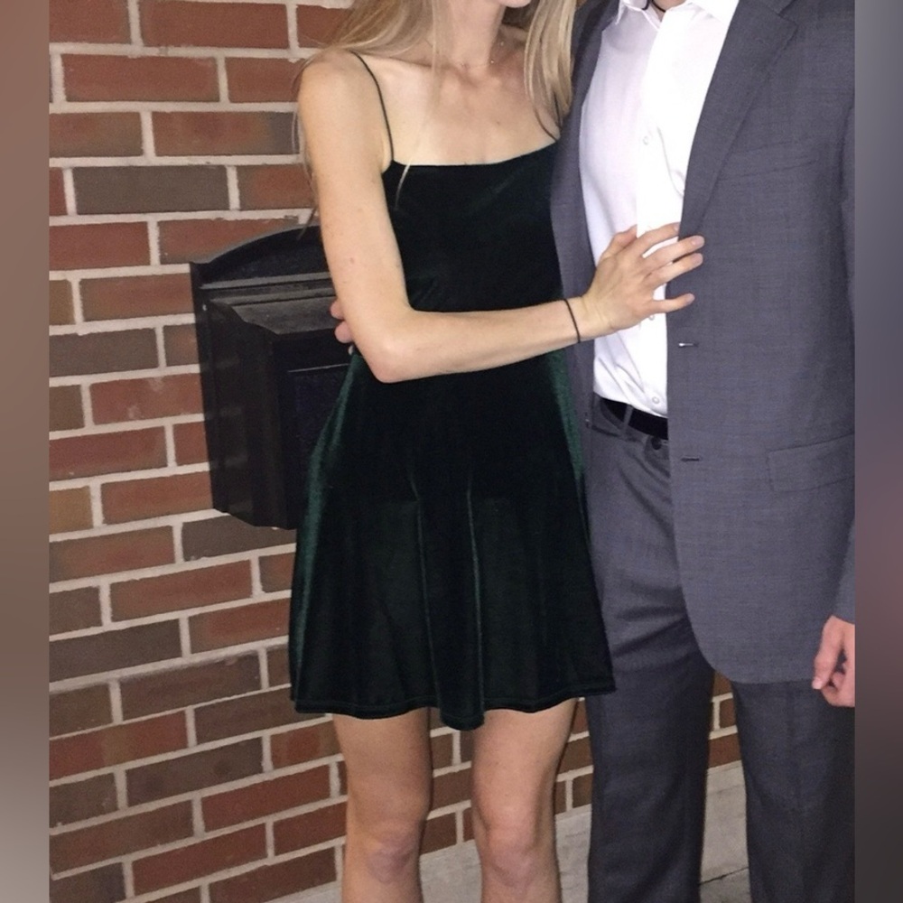 Urban Outfitters Velvet Green Mini Dress
